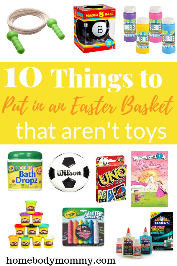 Non-toy Easter basket ideas to help fill the Easter bunny's basket. 