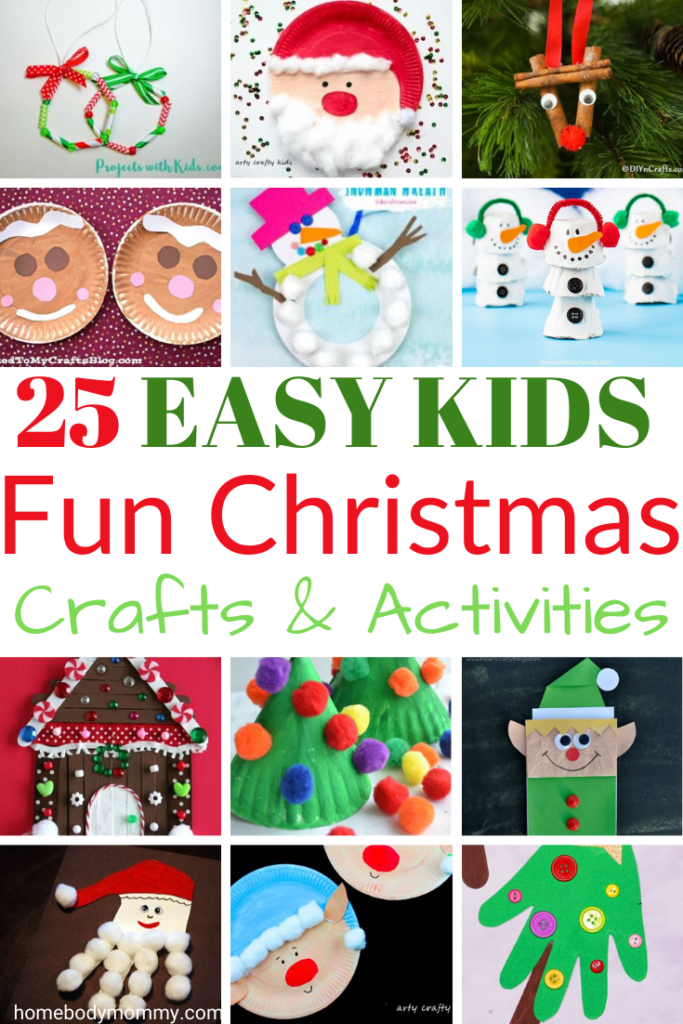Here is a round-up of 25 fun Christmas crafts for kids to make. Take time out during this busy holiday season and sit down with your kids to have fun together and make some crafts. 