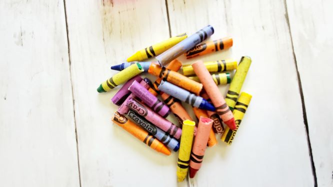 broken crayons to repurse into DIY Rainbow crayons